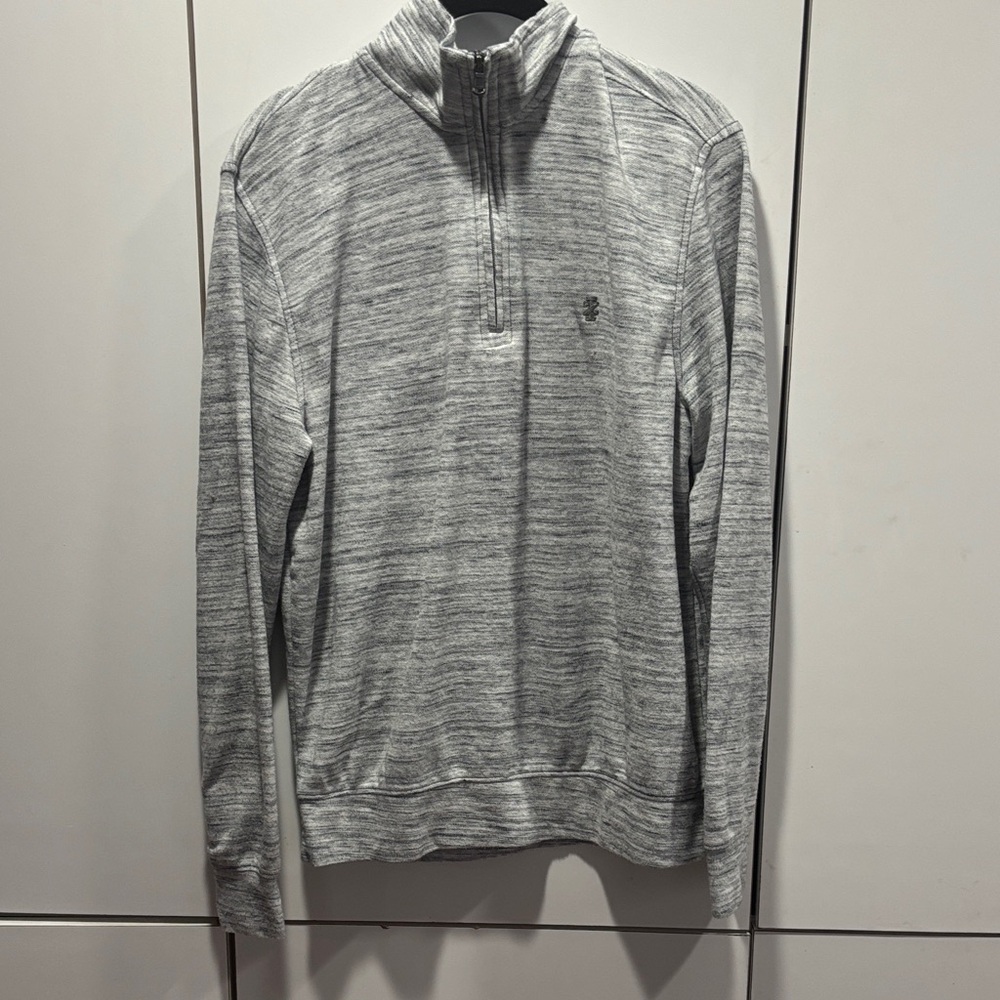 Izod Men's Light Gray Zip-Up Sweater